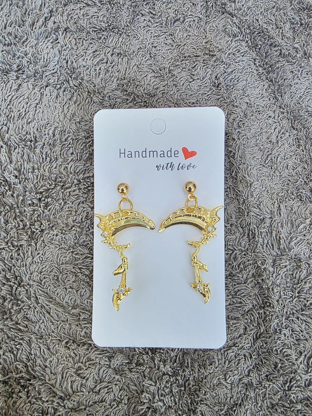 Halloween Earrings: Scythe - Gold